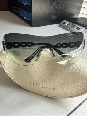 Versace Women’s Shield Sunglasses in Gradient Gray